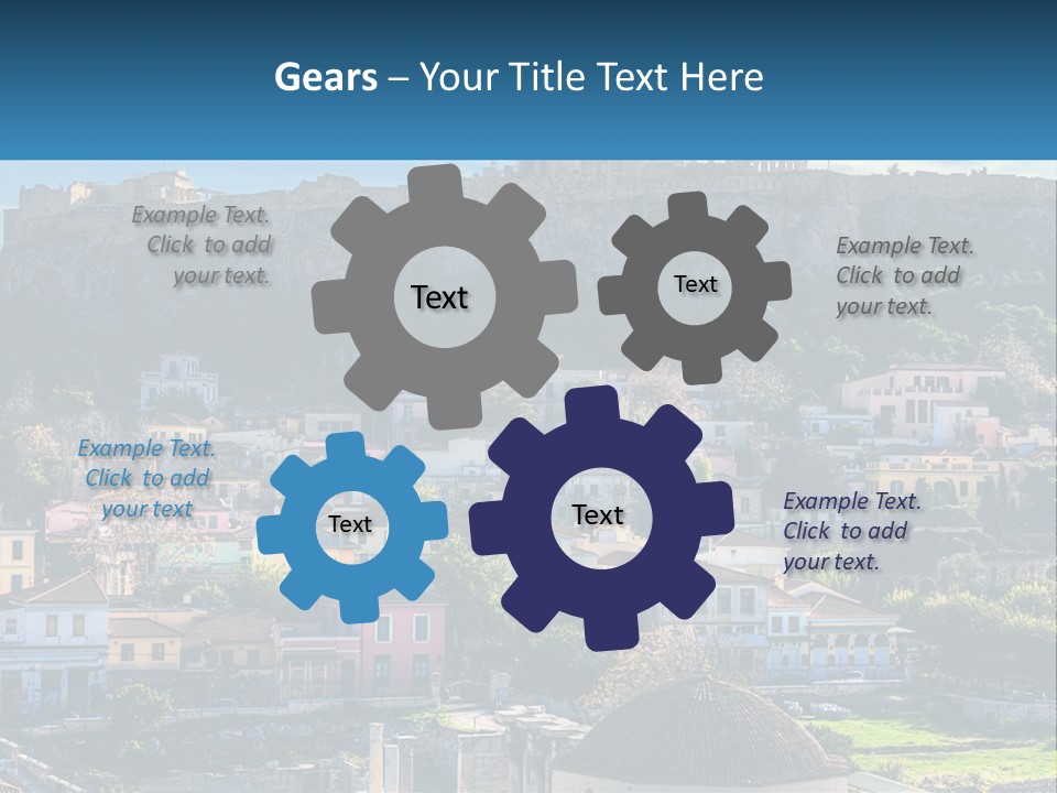 A Picture Of A City With A Mountain In The Background PowerPoint Template