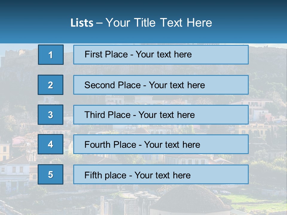 A Picture Of A City With A Mountain In The Background PowerPoint Template