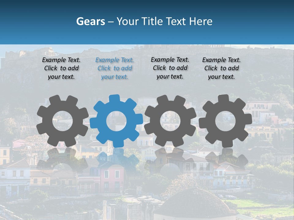 A Picture Of A City With A Mountain In The Background PowerPoint Template