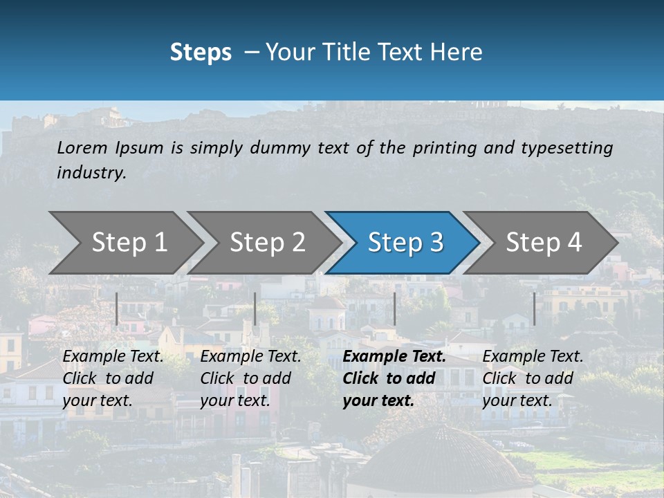 A Picture Of A City With A Mountain In The Background PowerPoint Template