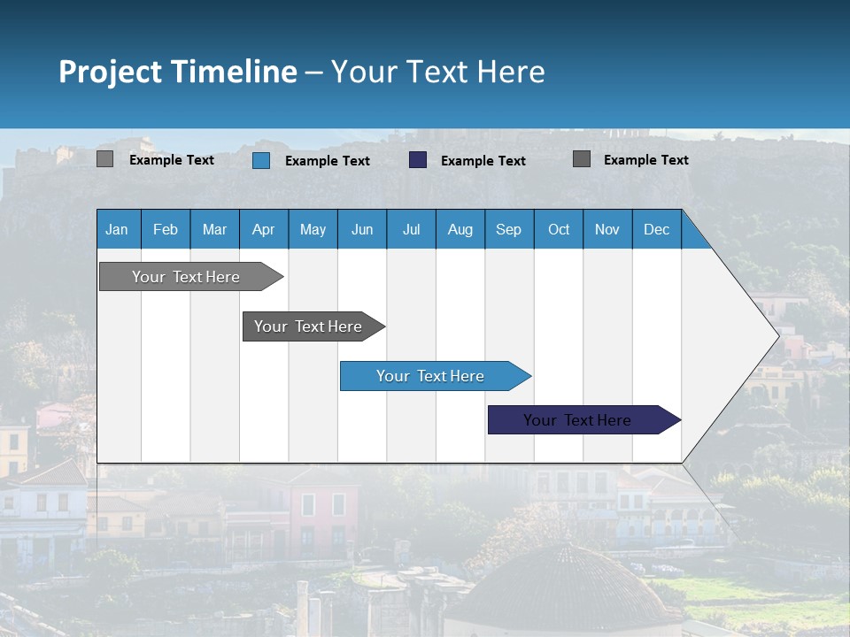 A Picture Of A City With A Mountain In The Background PowerPoint Template