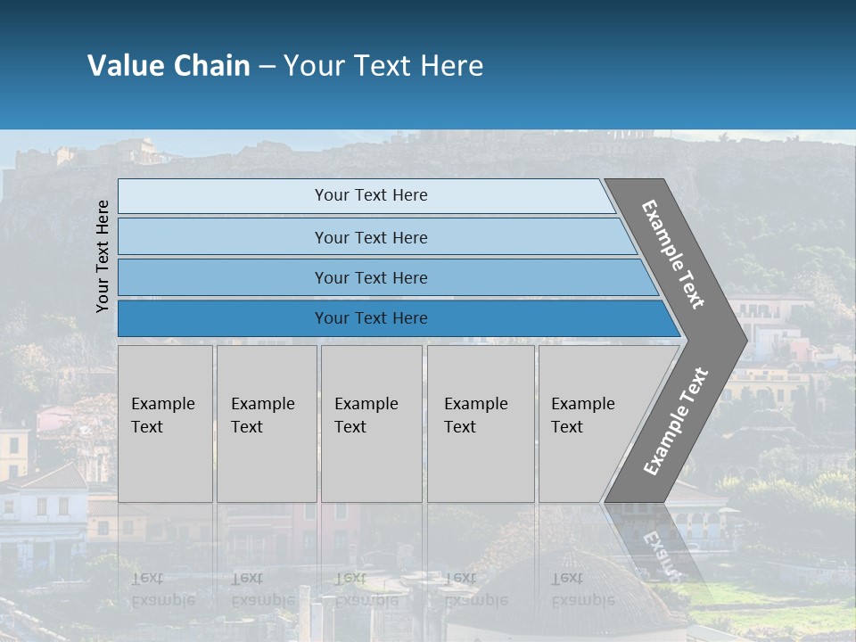 A Picture Of A City With A Mountain In The Background PowerPoint Template