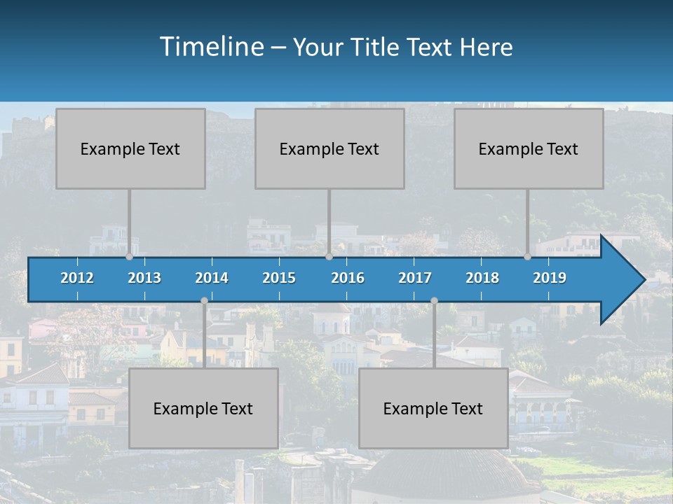 A Picture Of A City With A Mountain In The Background PowerPoint Template