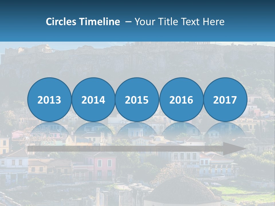 A Picture Of A City With A Mountain In The Background PowerPoint Template