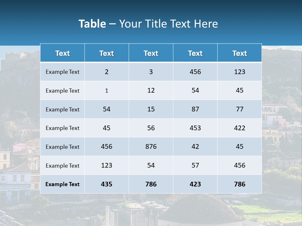 A Picture Of A City With A Mountain In The Background PowerPoint Template