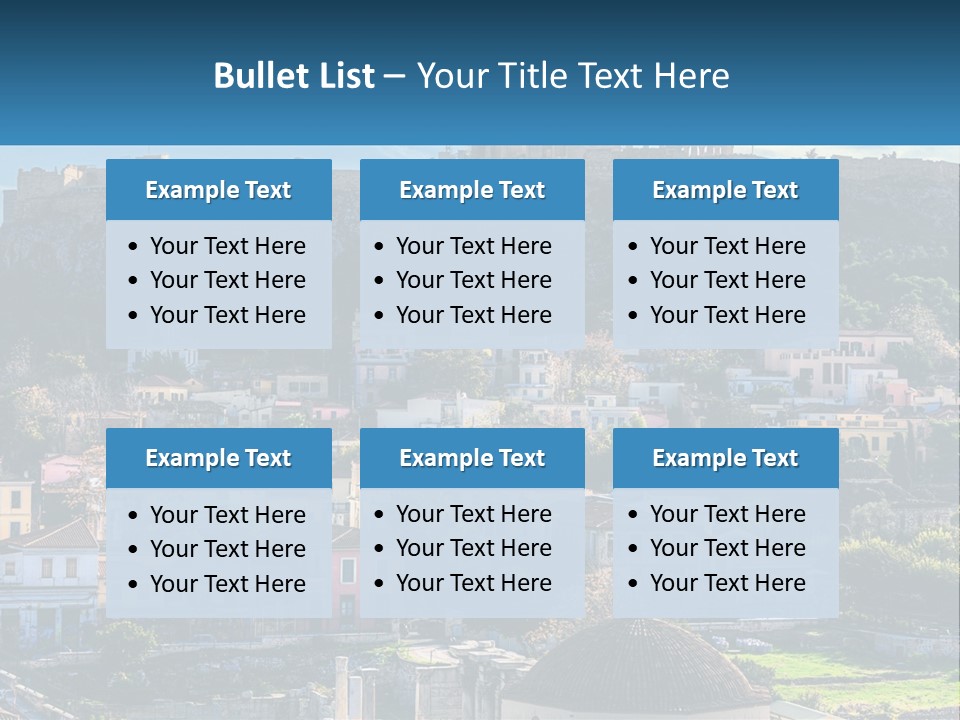 A Picture Of A City With A Mountain In The Background PowerPoint Template