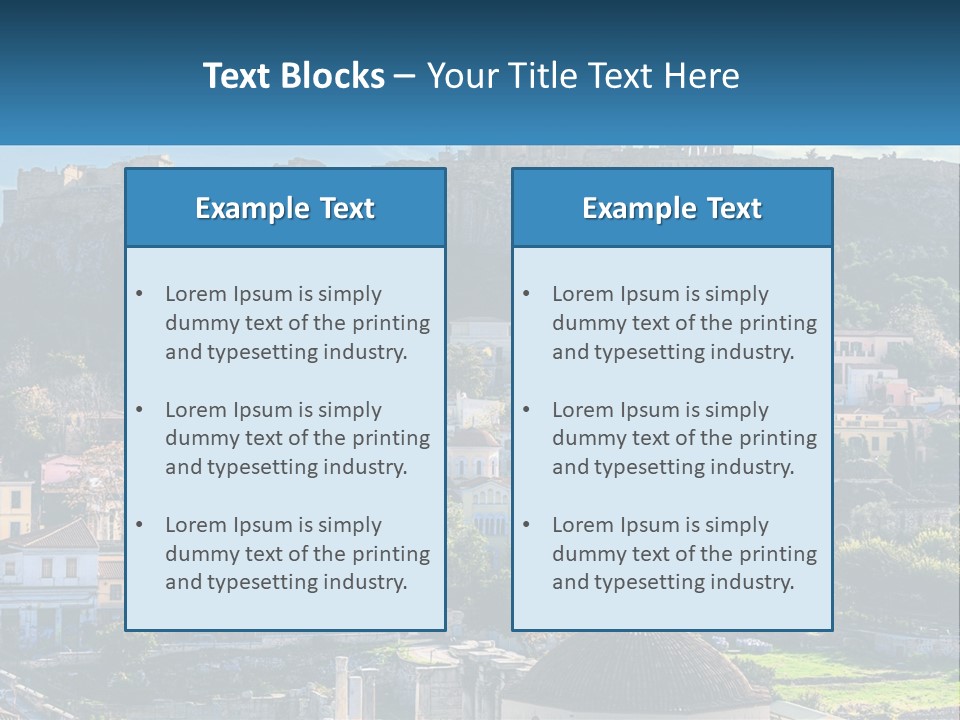 A Picture Of A City With A Mountain In The Background PowerPoint Template