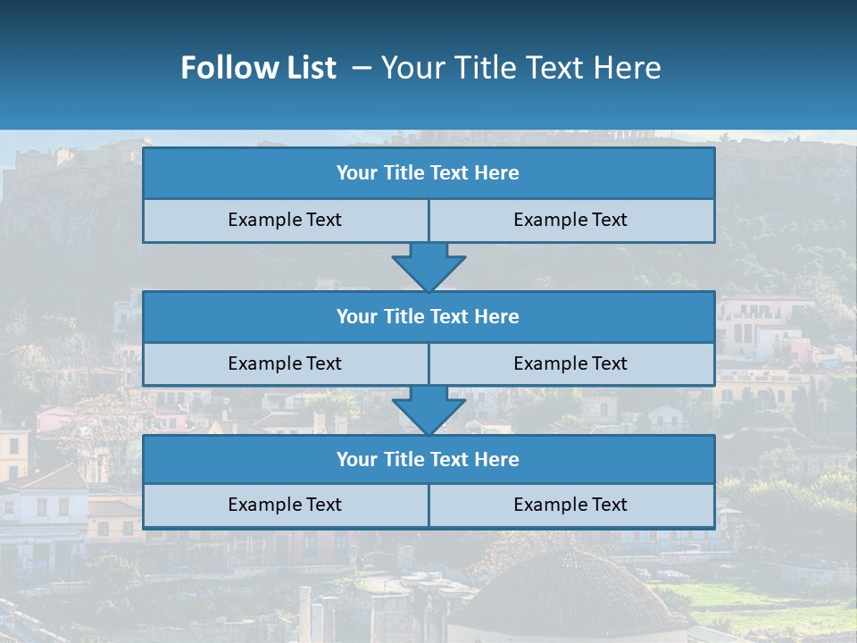 A Picture Of A City With A Mountain In The Background PowerPoint Template