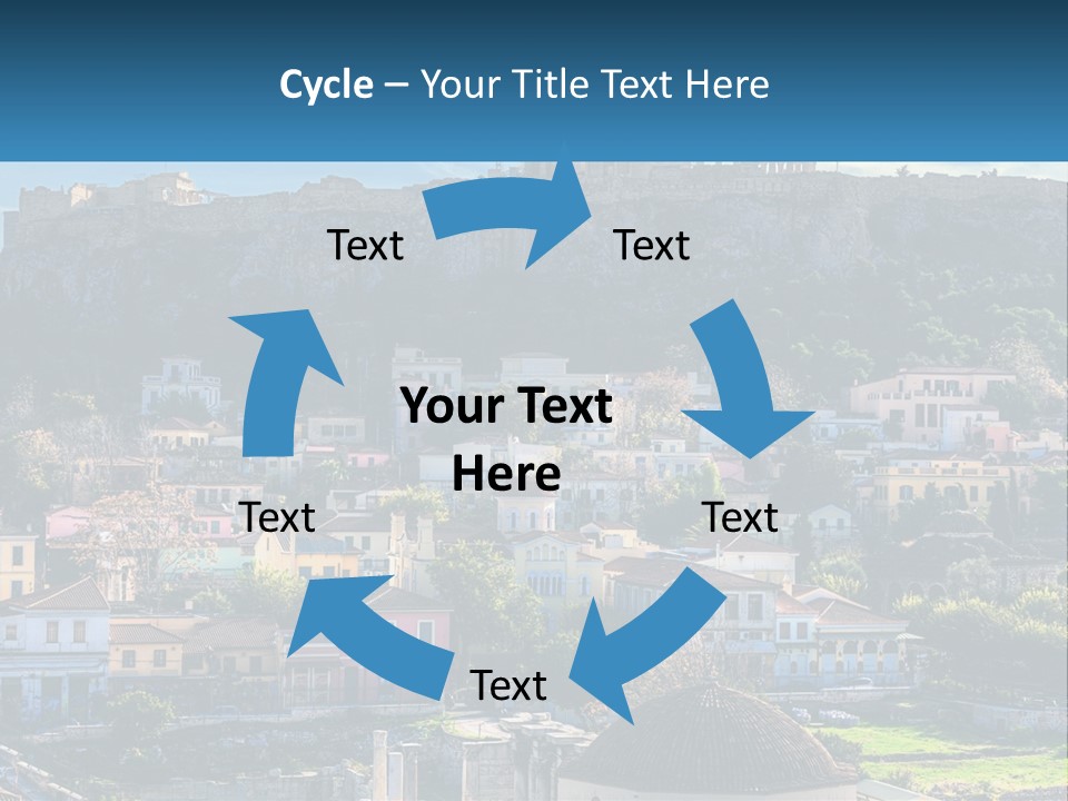 A Picture Of A City With A Mountain In The Background PowerPoint Template