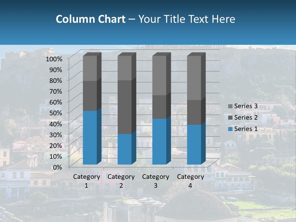 A Picture Of A City With A Mountain In The Background PowerPoint Template