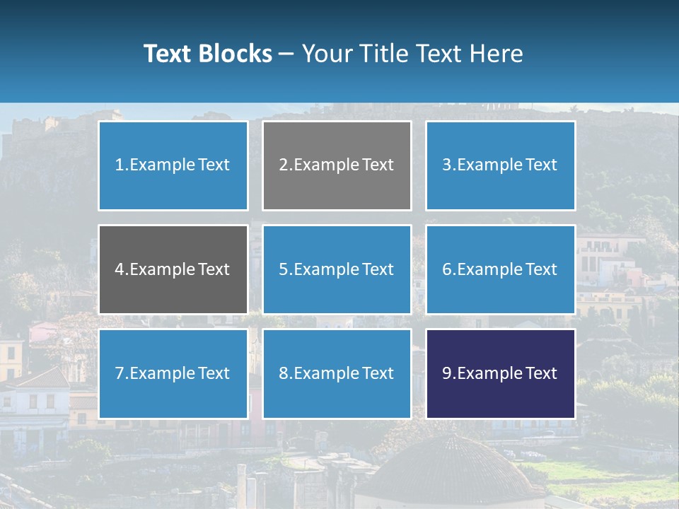 A Picture Of A City With A Mountain In The Background PowerPoint Template