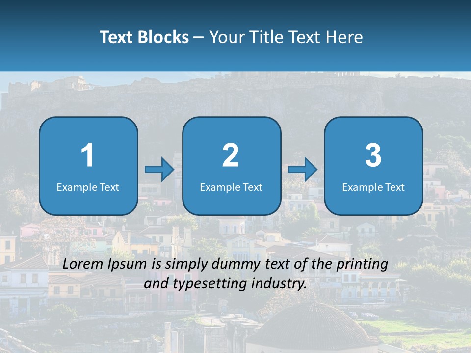 A Picture Of A City With A Mountain In The Background PowerPoint Template