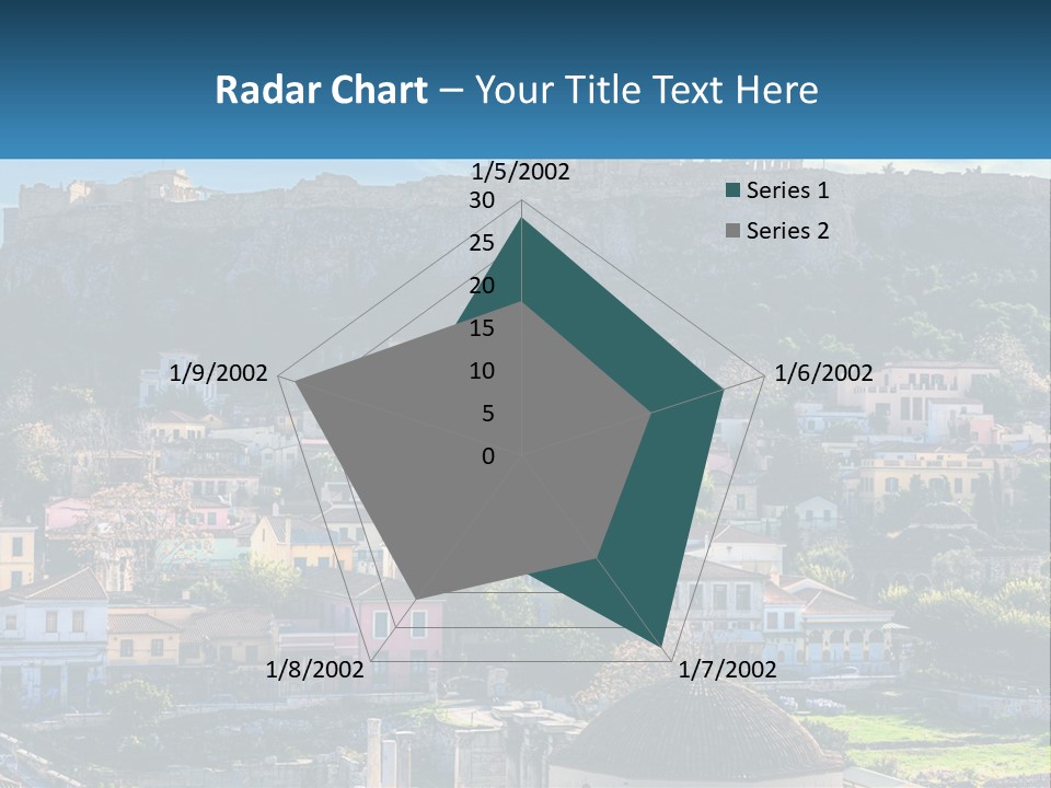 A Picture Of A City With A Mountain In The Background PowerPoint Template