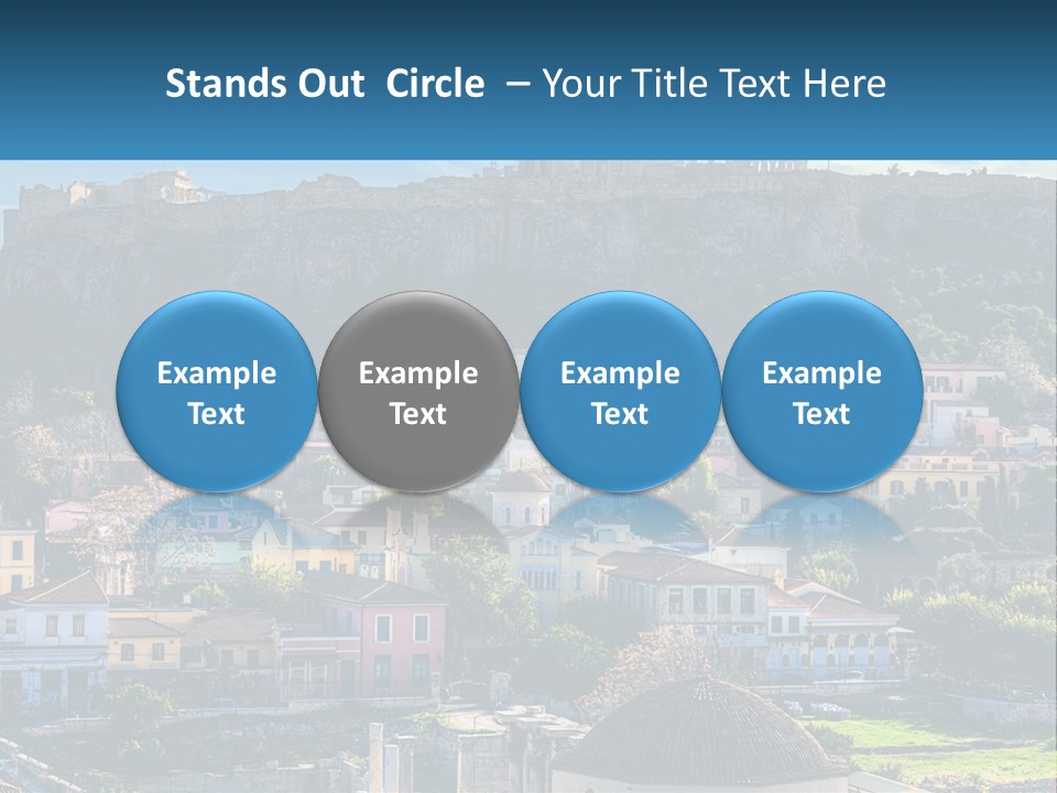 A Picture Of A City With A Mountain In The Background PowerPoint Template