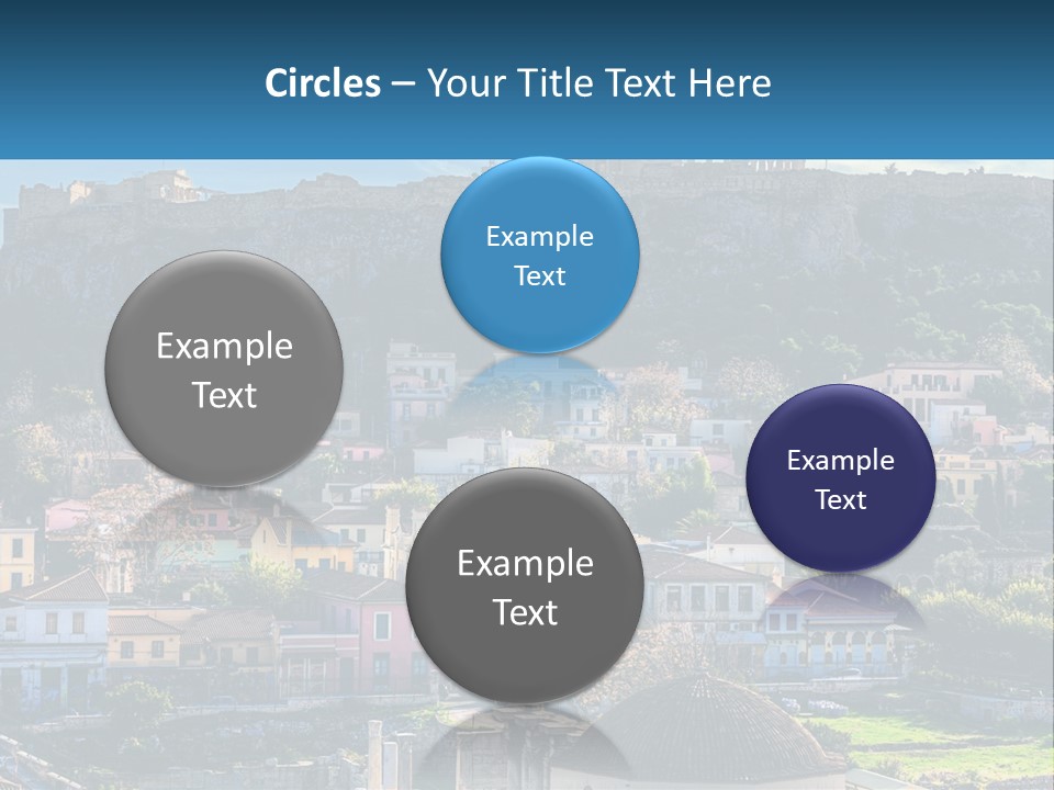 A Picture Of A City With A Mountain In The Background PowerPoint Template