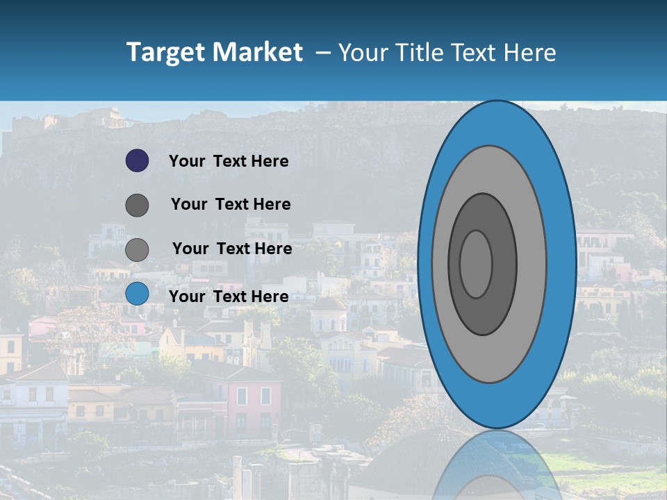 A Picture Of A City With A Mountain In The Background PowerPoint Template