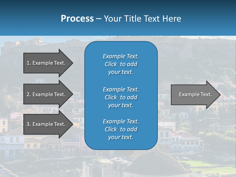 A Picture Of A City With A Mountain In The Background PowerPoint Template