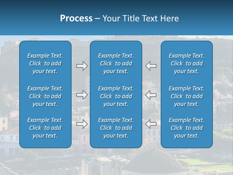 A Picture Of A City With A Mountain In The Background PowerPoint Template