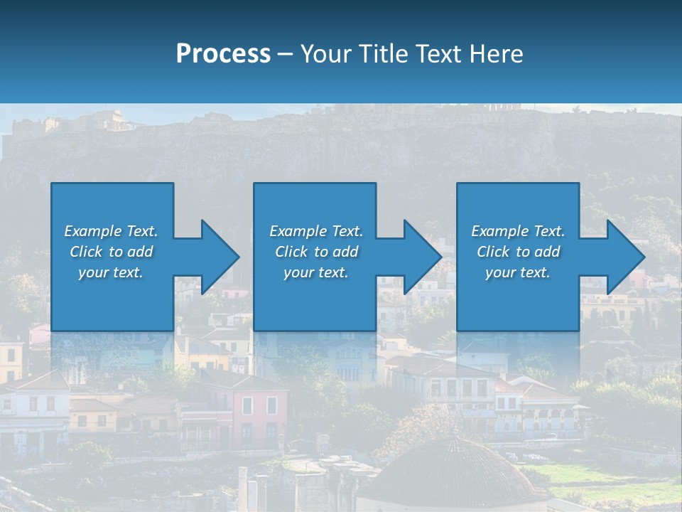 A Picture Of A City With A Mountain In The Background PowerPoint Template