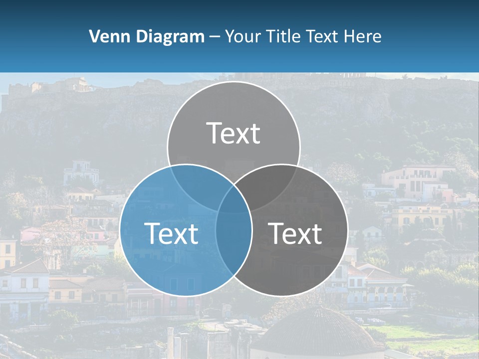 A Picture Of A City With A Mountain In The Background PowerPoint Template