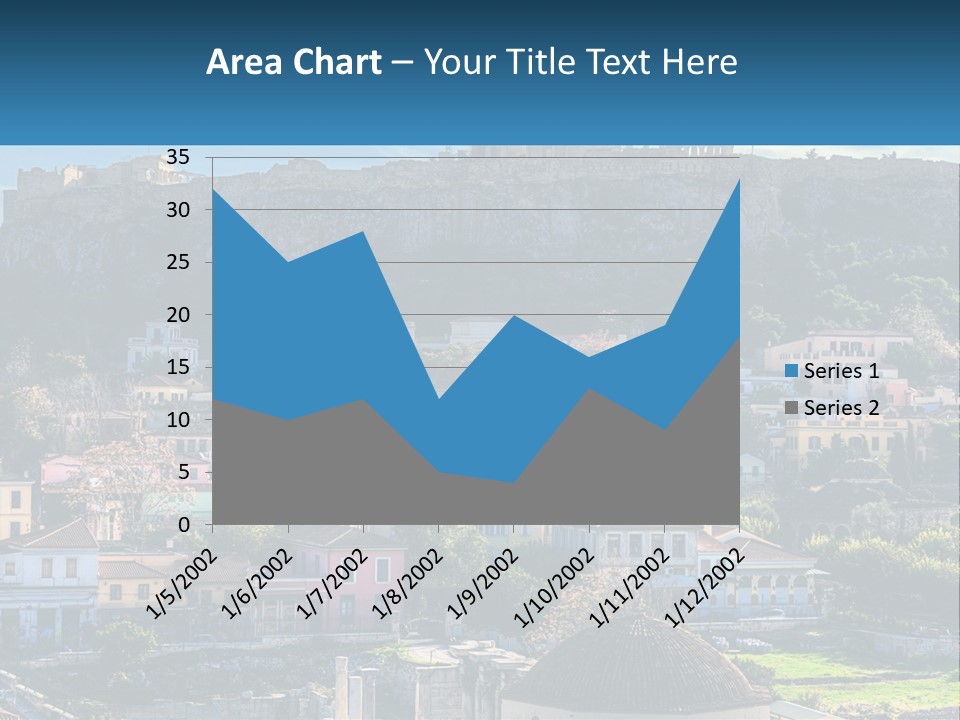 A Picture Of A City With A Mountain In The Background PowerPoint Template