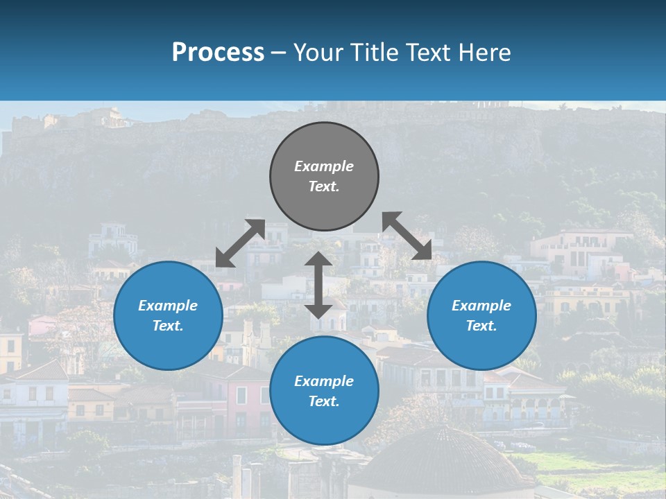 A Picture Of A City With A Mountain In The Background PowerPoint Template