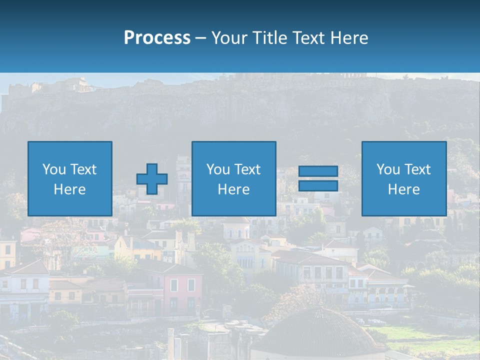A Picture Of A City With A Mountain In The Background PowerPoint Template