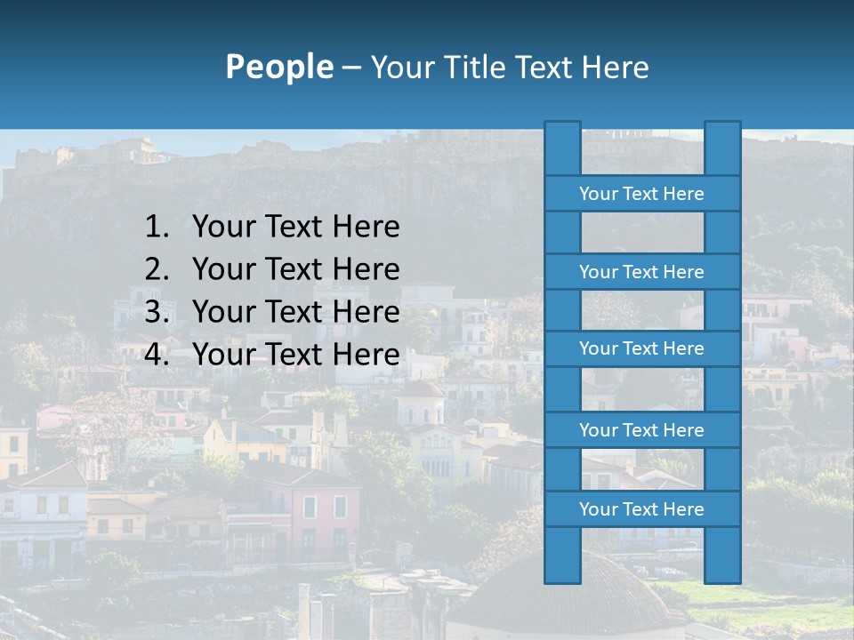 A Picture Of A City With A Mountain In The Background PowerPoint Template