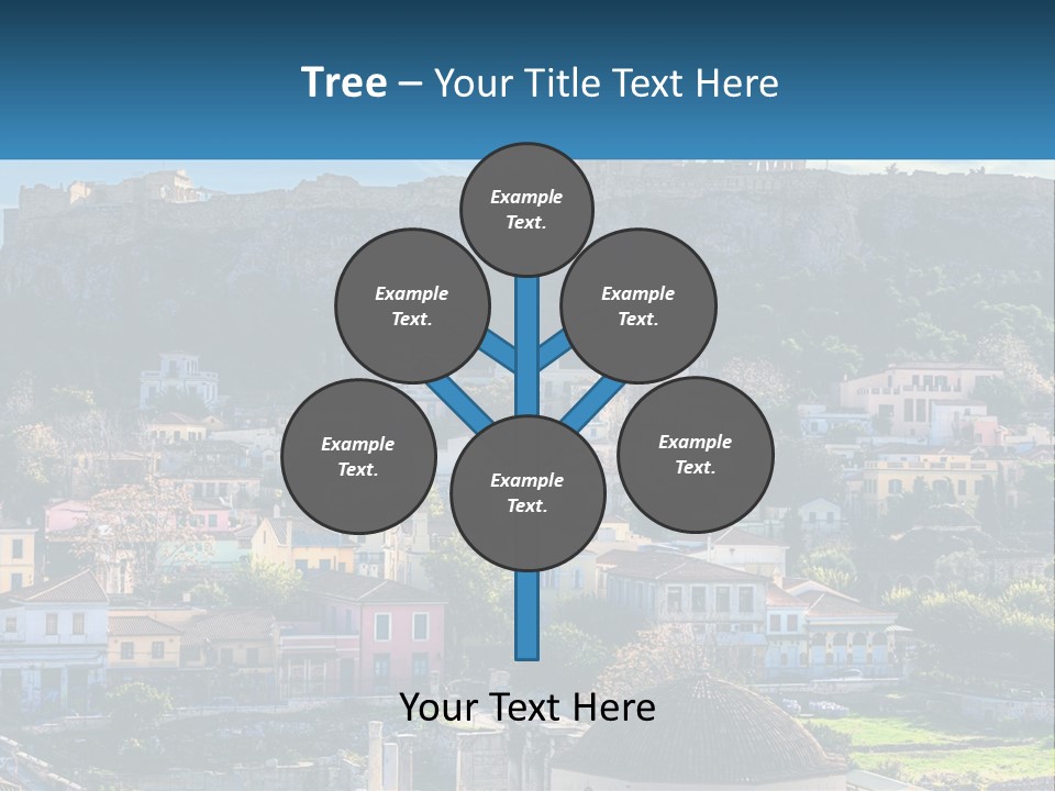 A Picture Of A City With A Mountain In The Background PowerPoint Template