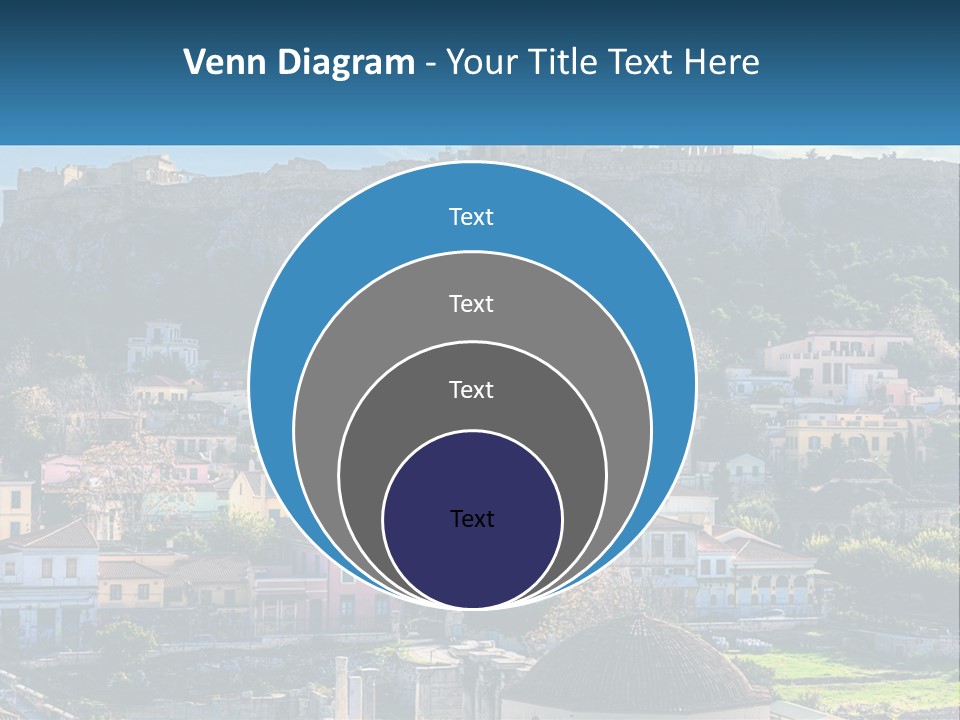 A Picture Of A City With A Mountain In The Background PowerPoint Template