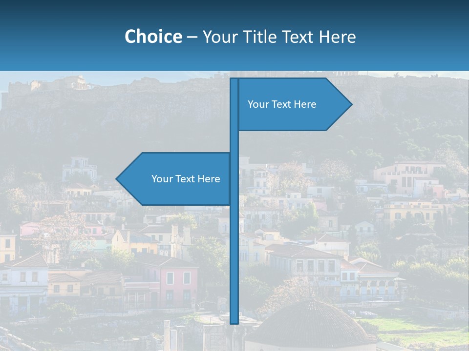 A Picture Of A City With A Mountain In The Background PowerPoint Template