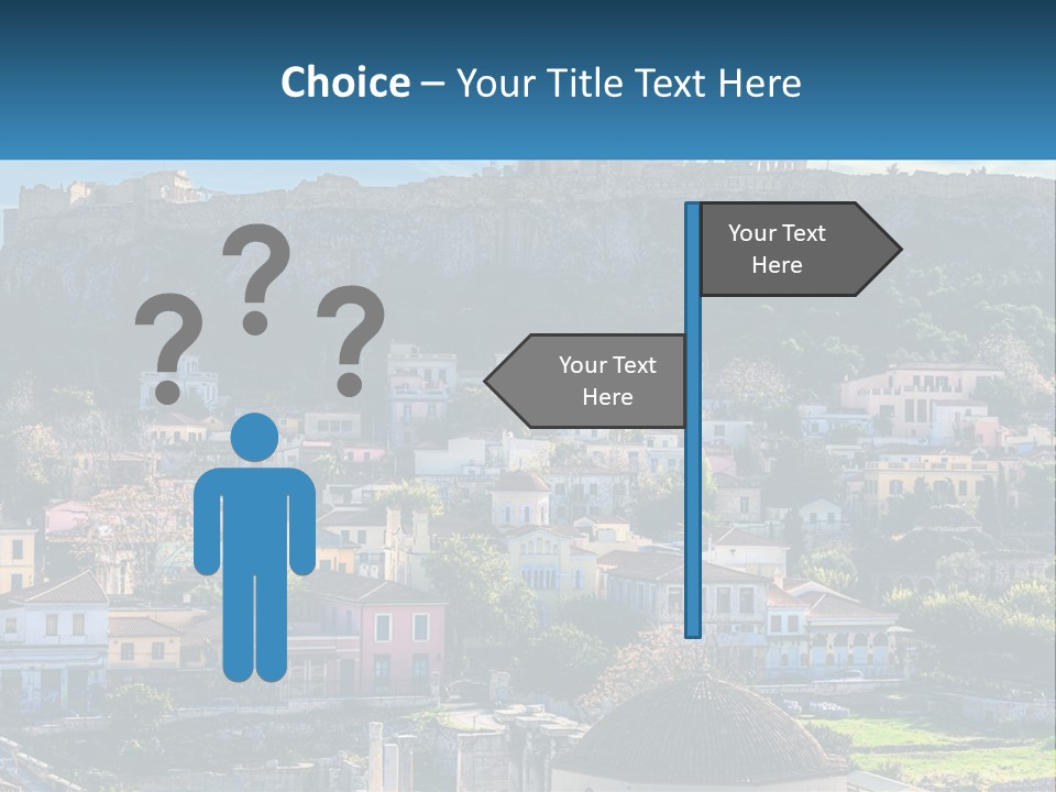 A Picture Of A City With A Mountain In The Background PowerPoint Template