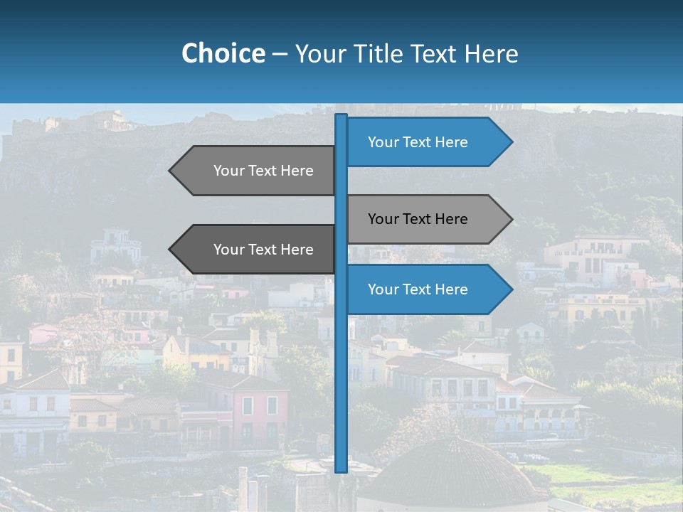 A Picture Of A City With A Mountain In The Background PowerPoint Template