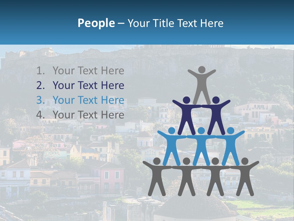 A Picture Of A City With A Mountain In The Background PowerPoint Template