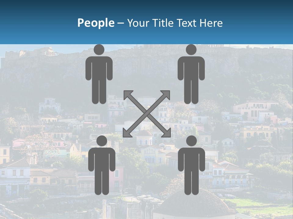 A Picture Of A City With A Mountain In The Background PowerPoint Template