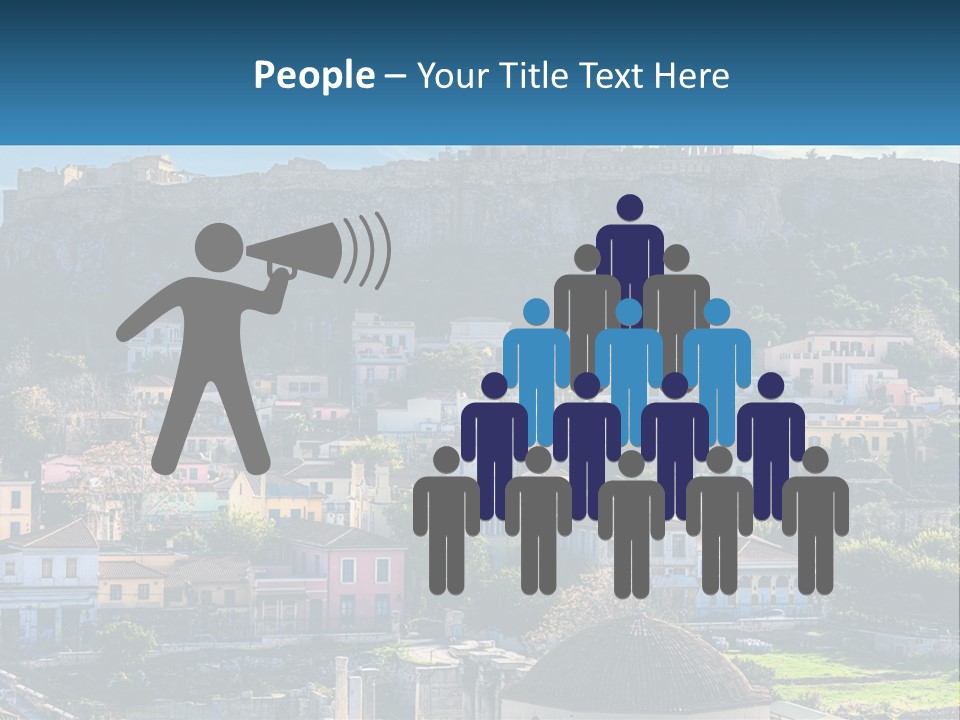 A Picture Of A City With A Mountain In The Background PowerPoint Template