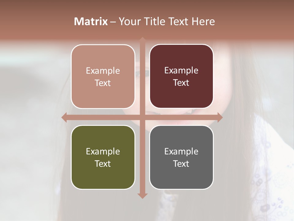 A Young Girl With Long Brown Hair Smiles At The Camera PowerPoint Template