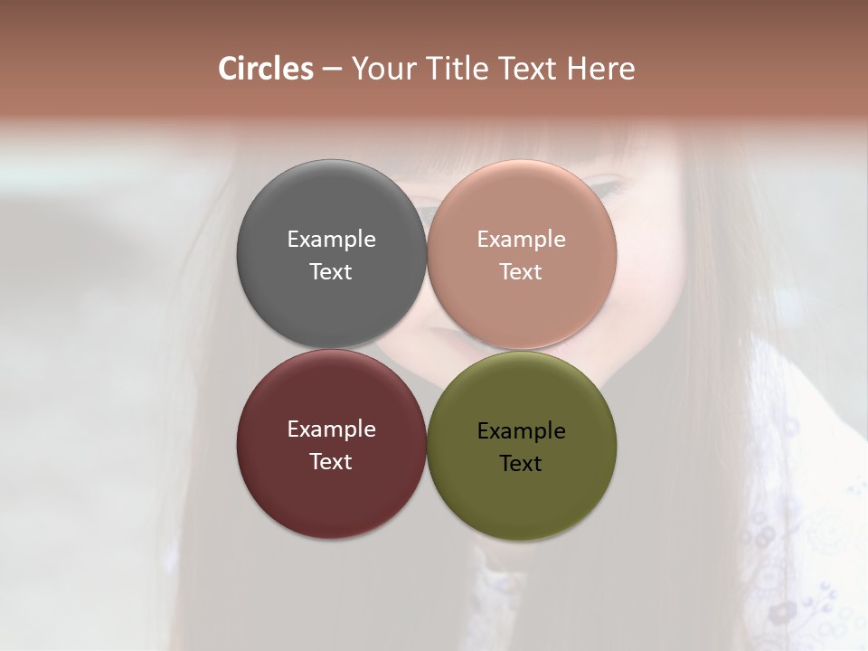 A Young Girl With Long Brown Hair Smiles At The Camera PowerPoint Template