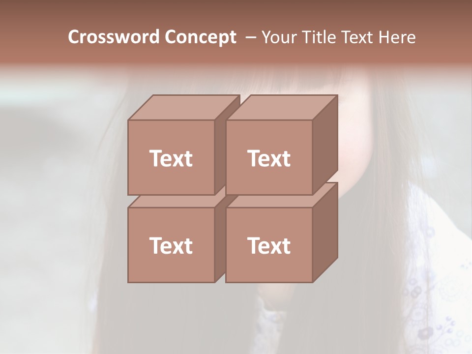 A Young Girl With Long Brown Hair Smiles At The Camera PowerPoint Template
