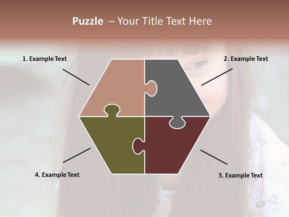 A Young Girl With Long Brown Hair Smiles At The Camera PowerPoint Template