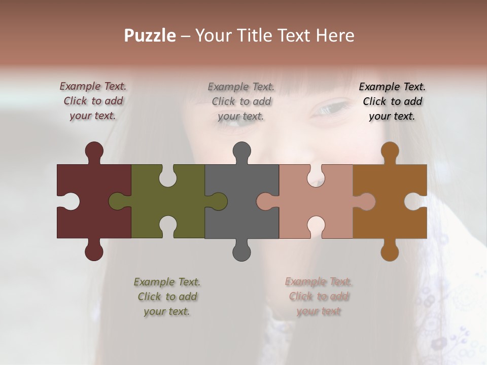 A Young Girl With Long Brown Hair Smiles At The Camera PowerPoint Template