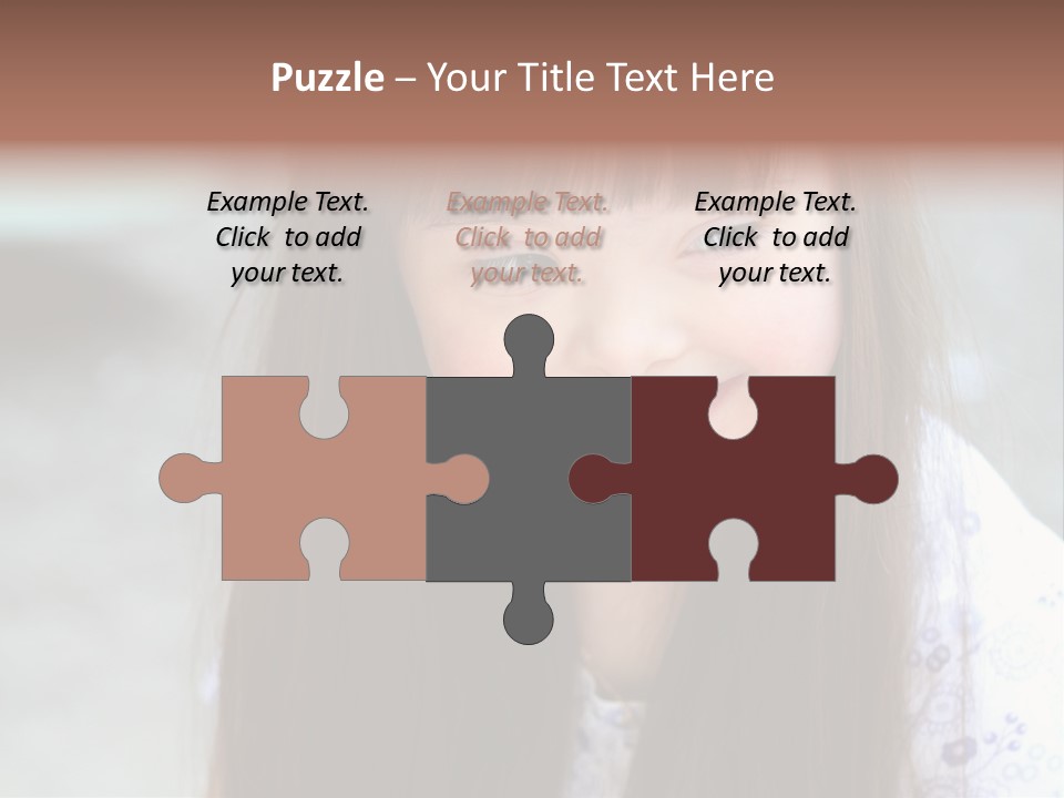 A Young Girl With Long Brown Hair Smiles At The Camera PowerPoint Template