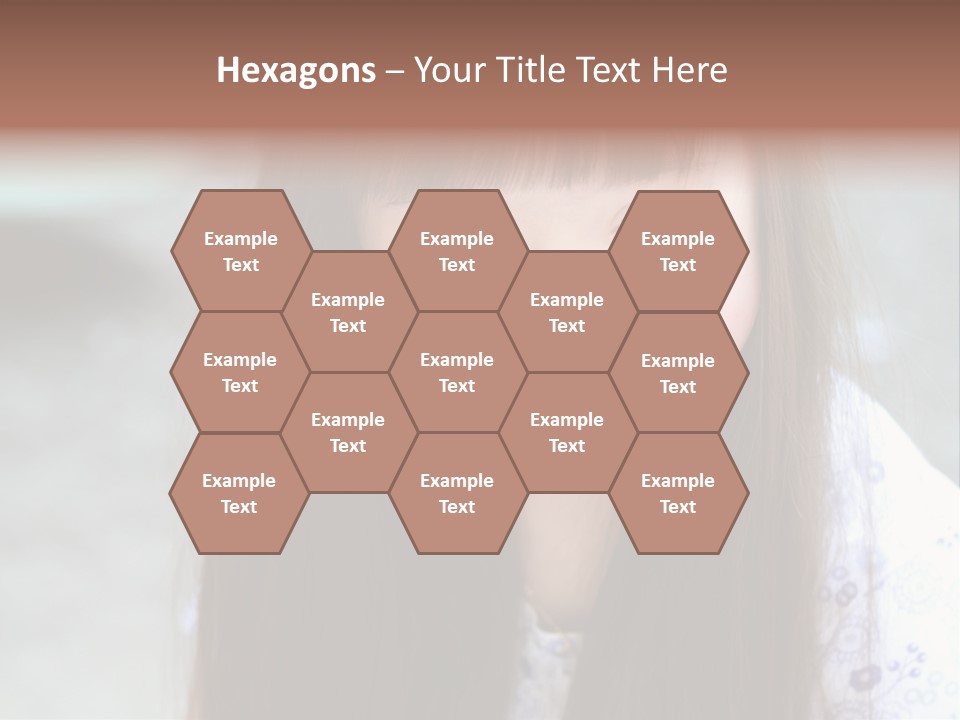 A Young Girl With Long Brown Hair Smiles At The Camera PowerPoint Template