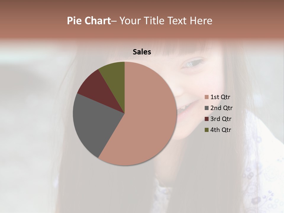 A Young Girl With Long Brown Hair Smiles At The Camera PowerPoint Template
