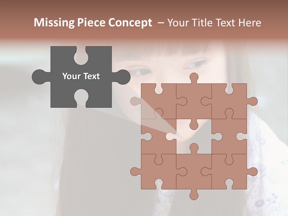 A Young Girl With Long Brown Hair Smiles At The Camera PowerPoint Template