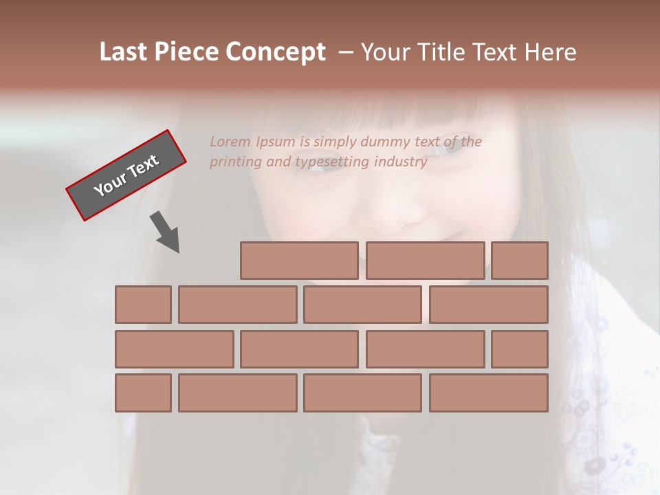 A Young Girl With Long Brown Hair Smiles At The Camera PowerPoint Template