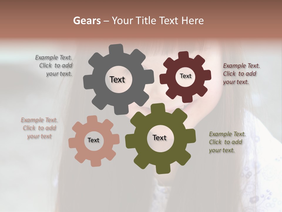 A Young Girl With Long Brown Hair Smiles At The Camera PowerPoint Template