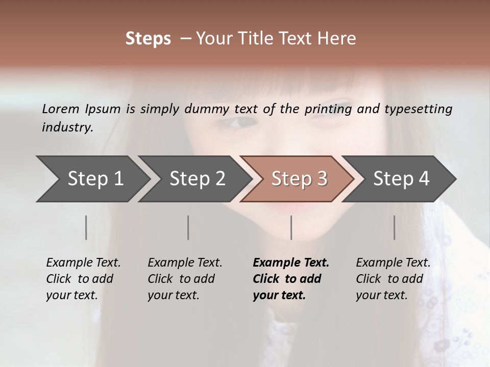 A Young Girl With Long Brown Hair Smiles At The Camera PowerPoint Template