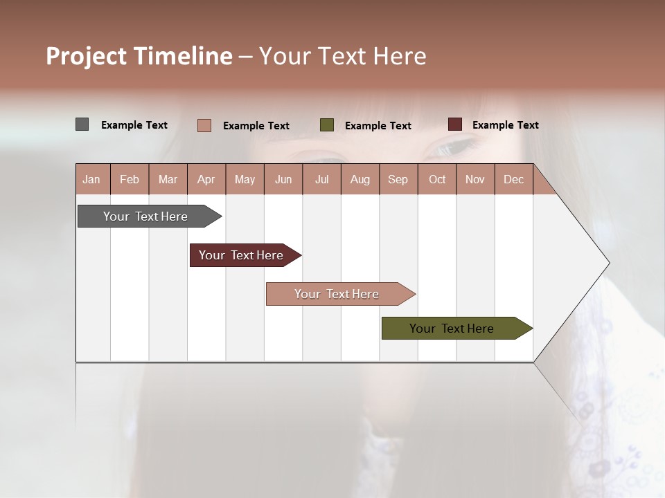 A Young Girl With Long Brown Hair Smiles At The Camera PowerPoint Template