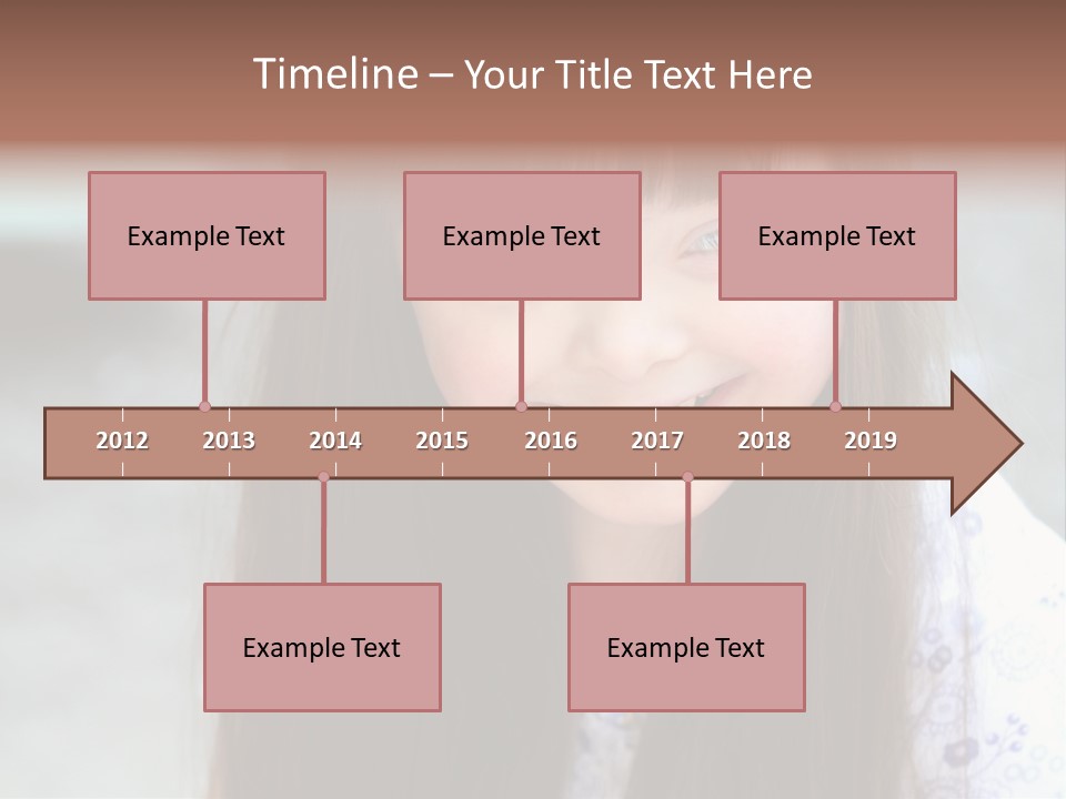 A Young Girl With Long Brown Hair Smiles At The Camera PowerPoint Template